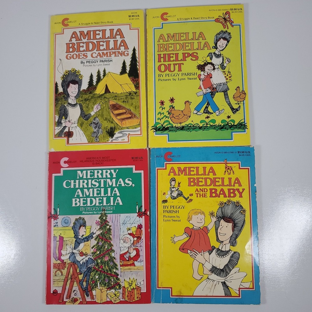Amelia Bedelia Book Lot (4) Goes Camping, Helps Out, Merry Christmas, The Baby